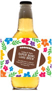 personalized luau football beer bottle label